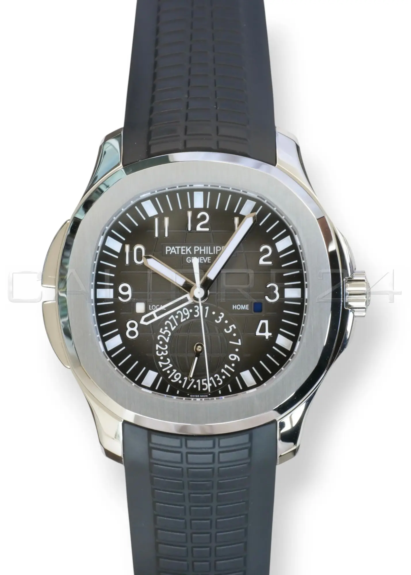 Patek Philippe Aquanaut Travel Time 5164A-001 steel black dial 2022 discontinued front view
