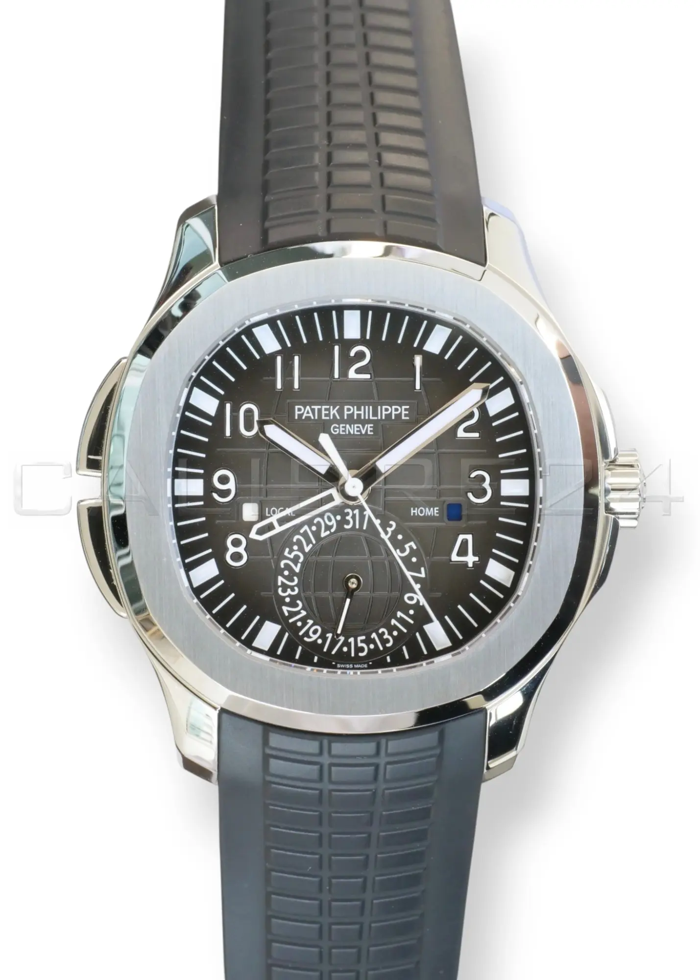 Patek Philippe Aquanaut Travel Time 5164A-001 steel black dial 2022 discontinued front view