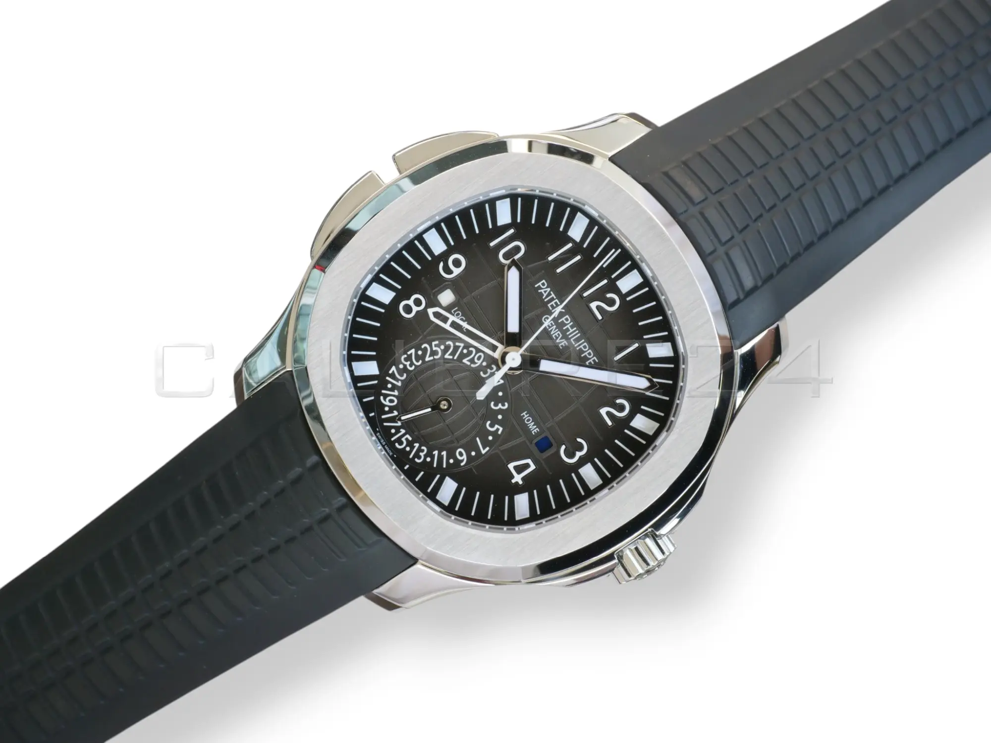 Patek Philippe Aquanaut Travel Time 5164A-001 steel black dial 2022 discontinued front view