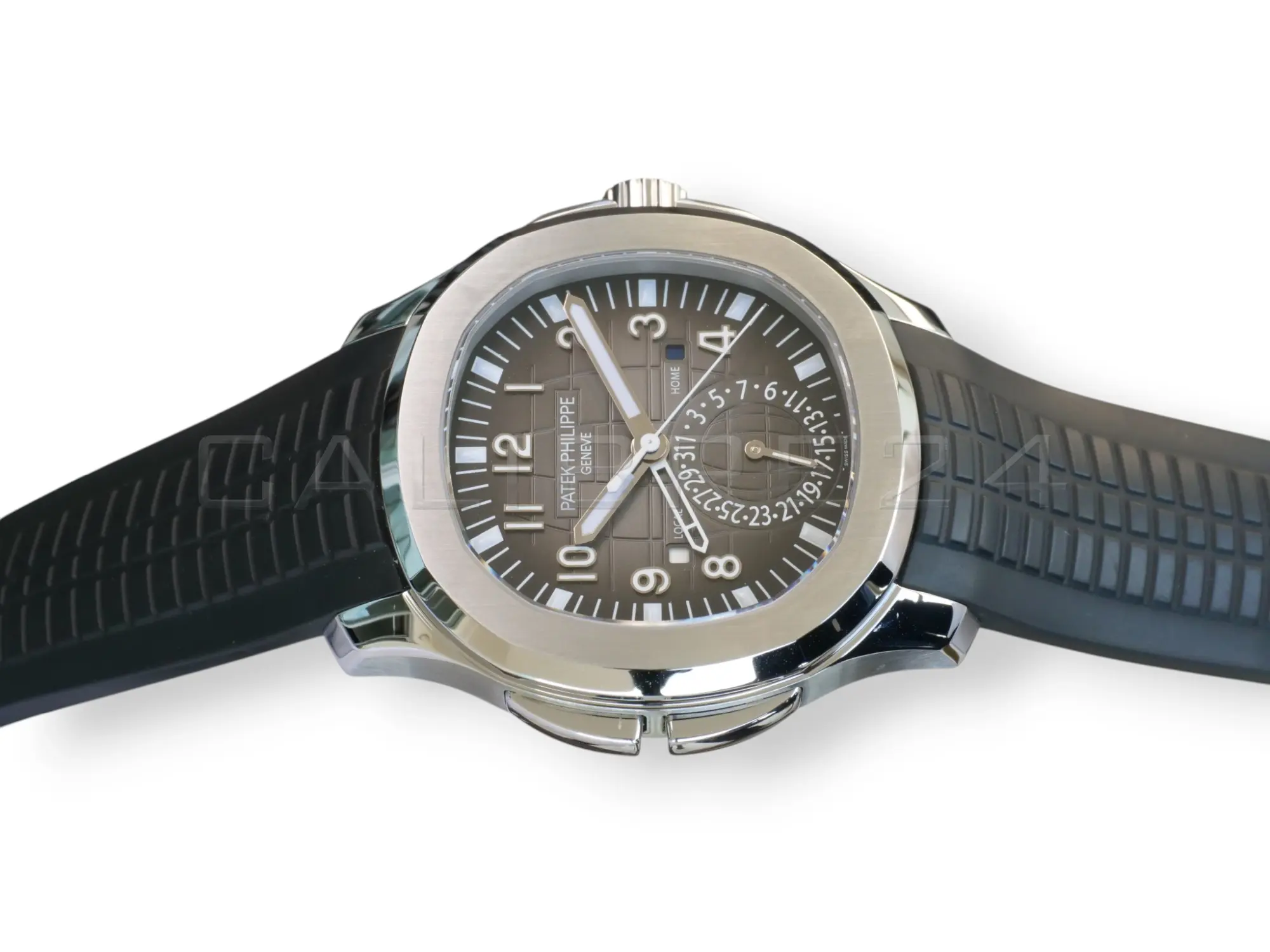 Patek Philippe Aquanaut Travel Time 5164A-001 steel black dial 2022 discontinued front view