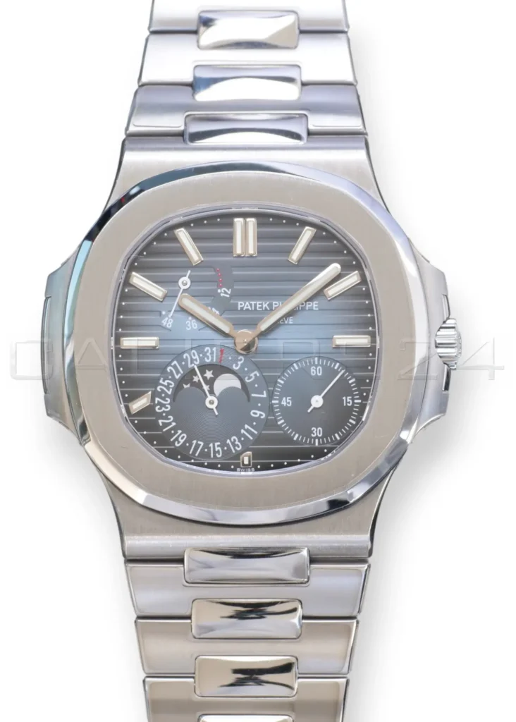 Patek Philippe Nautilus Moonphase 5712_1A Blue Dial 2019 Mint Condition Full Set for sale at Calibre24 Perth Australia