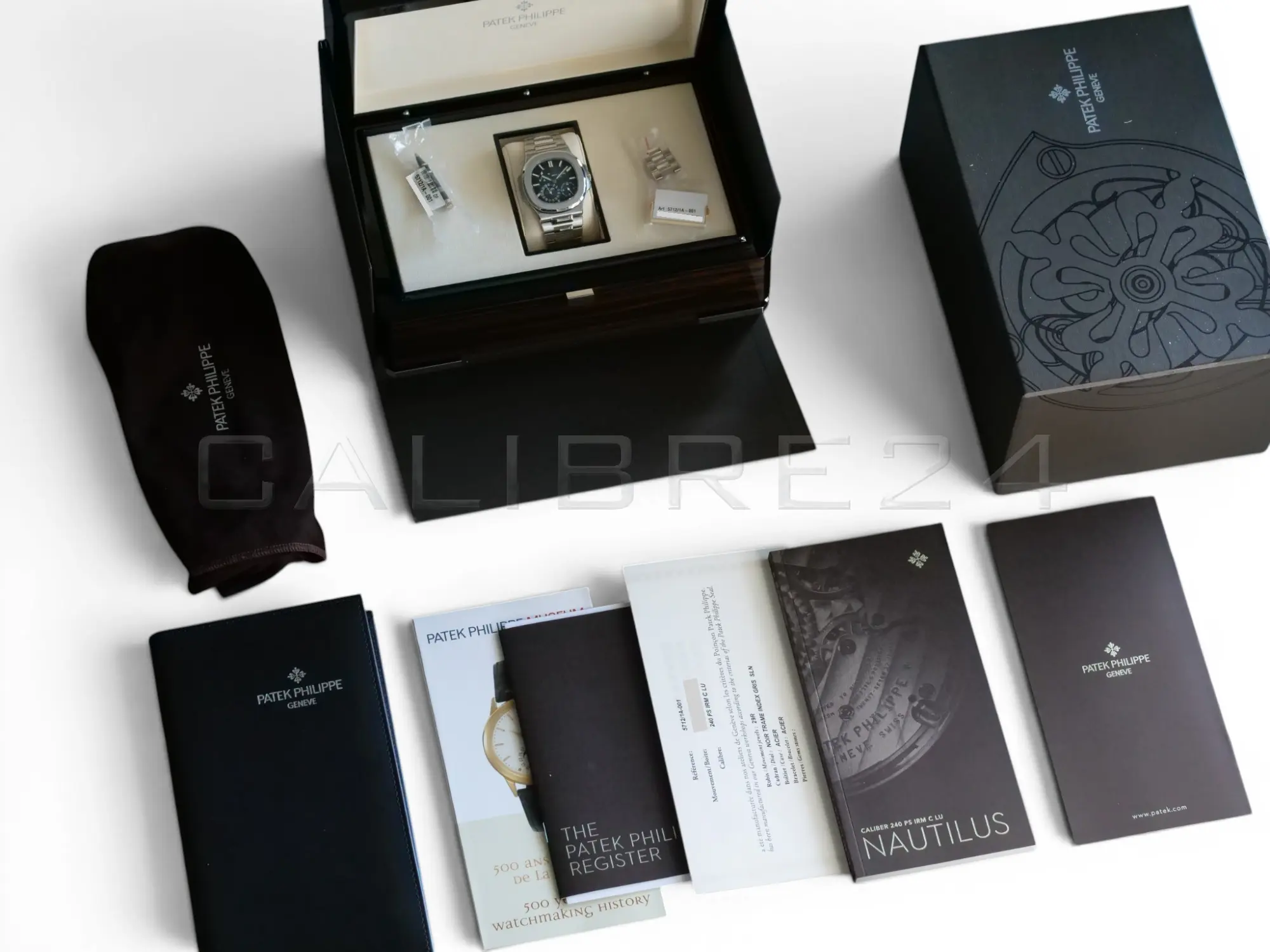 Patek Philippe Nautilus Moonphase 5712_1A Blue Dial 2019 Mint Condition Full Set for sale at Calibre24 Perth Australia