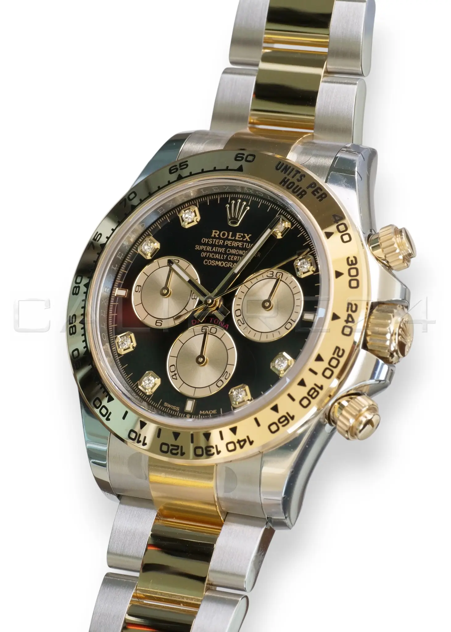 Rolex Cosmograph Daytona 126503 two tone bright black diamond set dial Brand New factory Stickered full set with box and papers available at Calibre24 Luxury Watches Perth Australia