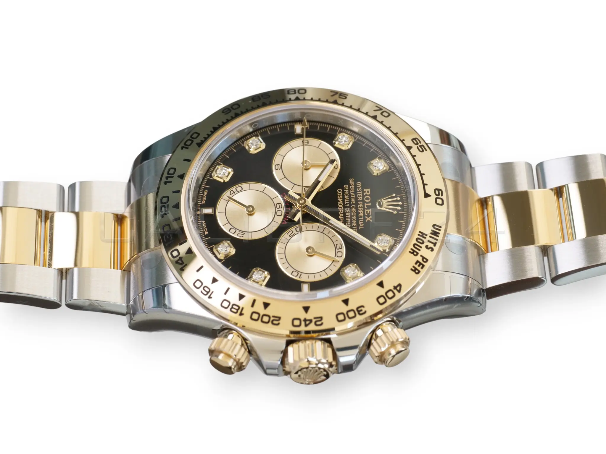 Rolex Cosmograph Daytona 126503 two tone bright black diamond set dial Brand New factory Stickered full set with box and papers available at Calibre24 Luxury Watches Perth Australia