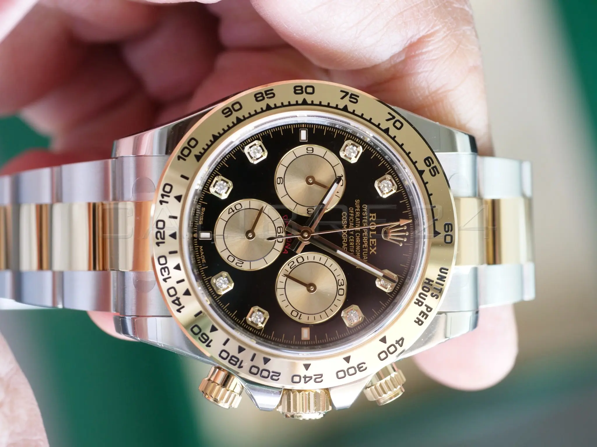 Rolex Cosmograph Daytona 126503 two tone bright black diamond set dial Brand New factory Stickered full set with box and papers available at Calibre24 Luxury Watches Perth Australia