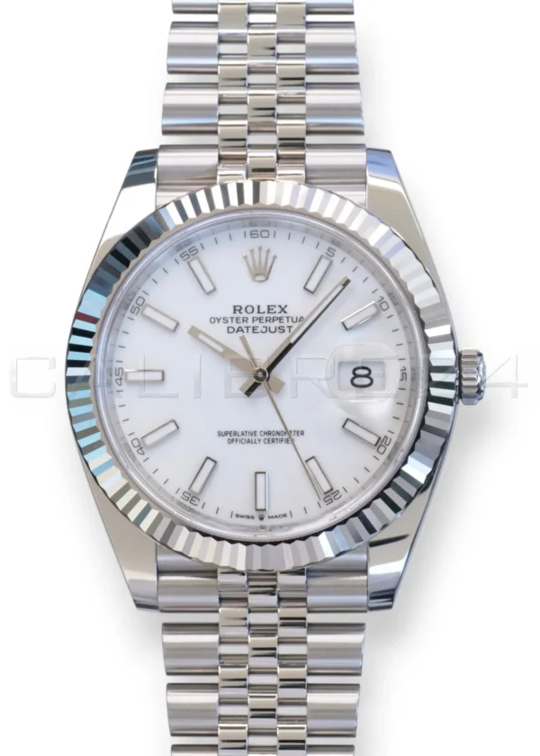 Rolex Datejust 41 White Dial, Rolex Datejust 41 126334 White Dial Jubilee Bracelet Brand New 2026 Full set with Box and Papers for sale at Calibre24 Perth Australia