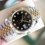 Rolex Datejust 41 Black Diamond Set Yellow Gold two tone 126333 fluted Bezel Jubilee Bracelet 2022 Brand New Old Stock Unworn - full set with box and papers available at Calibre24 Luxury Watches Perth Australia
