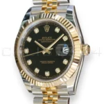 Rolex Datejust 41 Black Diamond Set Yellow Gold two tone 126333 fluted Bezel Jubilee Bracelet 2022 Brand New Old Stock Unworn - full set with box and papers available at Calibre24 Luxury Watches Perth Australia