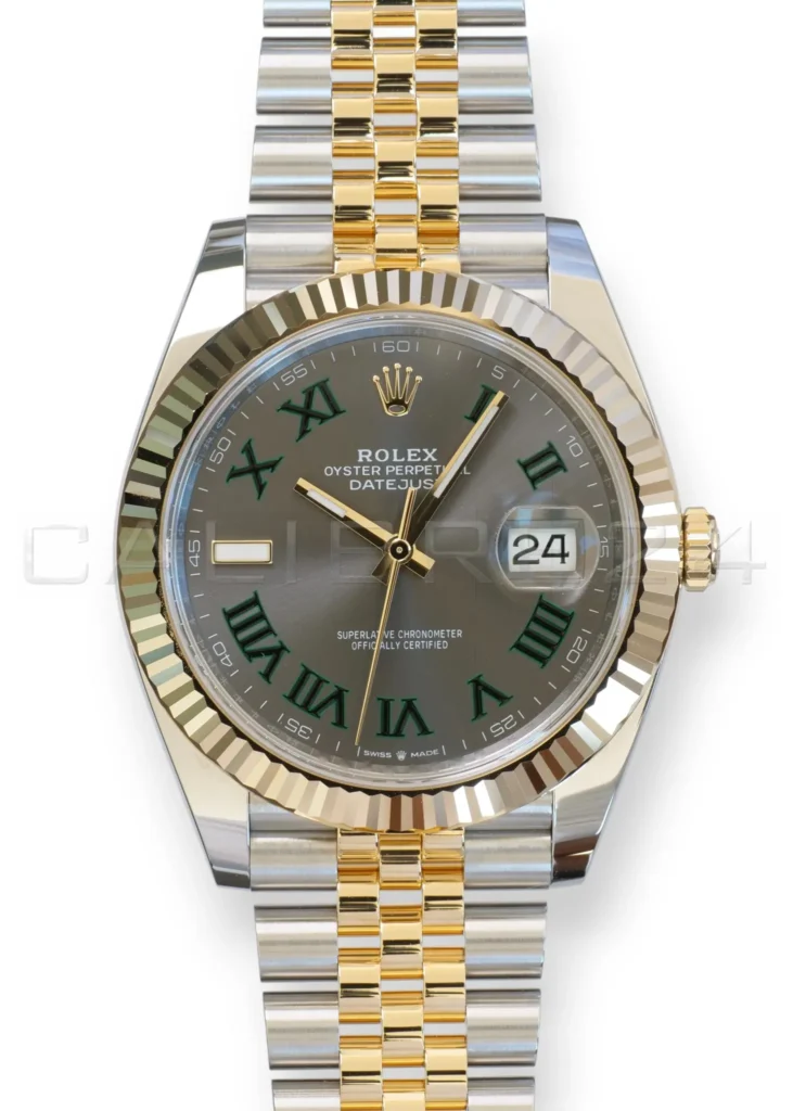 Rolex Datejust 41 Two Tone Wimbledon Dial Rolex Datejust 41 wimbledon 126333 Fluted Bezel Jubilee Bracelet two tone Yellow Gold Brand New 2026 unworn full set with box and papers available at Calibre24 Luxury Watches Perth Australia