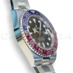 Rolex GMT-Master II Pepsi 126710BLRO Oyster bracelet Q4 2025 mint unpolished red blue Cerachrom bezel black dial front view