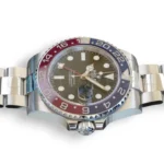 Rolex GMT-Master II Pepsi 126710BLRO Oyster bracelet Q4 2025 mint unpolished red blue Cerachrom bezel black dial front view