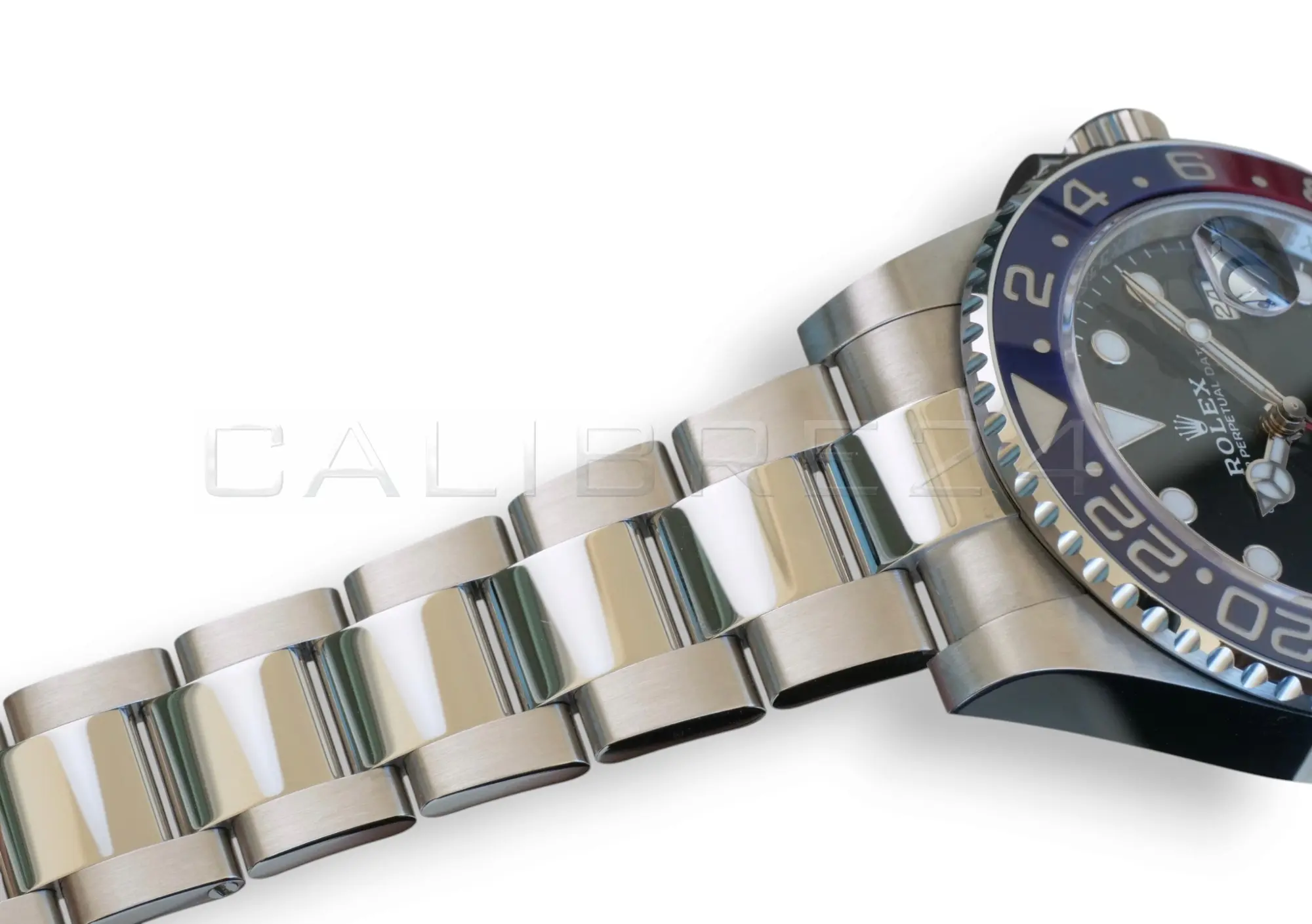Rolex GMT-Master II Pepsi 126710BLRO Oyster bracelet Oystersteel Oysterlock Easylink clasp solid links unpolished