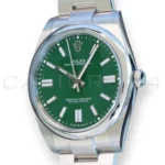 Rolex Oyster Perpetual 41 green dial 124300 2024 dial front view Oystersteel