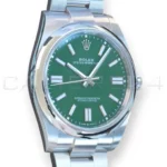 Rolex Oyster Perpetual 41 green dial 124300 2024 dial front view Oystersteel