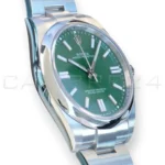 Rolex Oyster Perpetual 41 green dial 124300 2024 dial front view Oystersteel