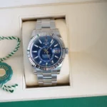 Rolex Sky-Dweller Blue Dial 326934 Oyster Bracelet New Unworn New Old Stock 2022 full set with box and papers for sale at Calibre24 Luxury Watches Perth Australia 07