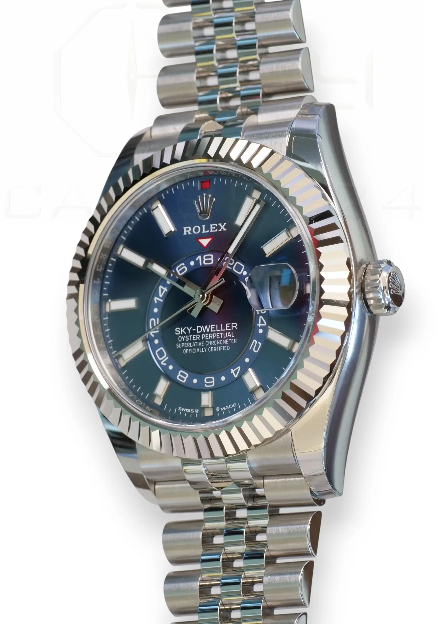 Rolex Sky-dweller Blue 336934 Jubilee Bracelet Band New Unworn 2026 full set with box and papers available at Calibre24 Luxury Watches Perth Australia