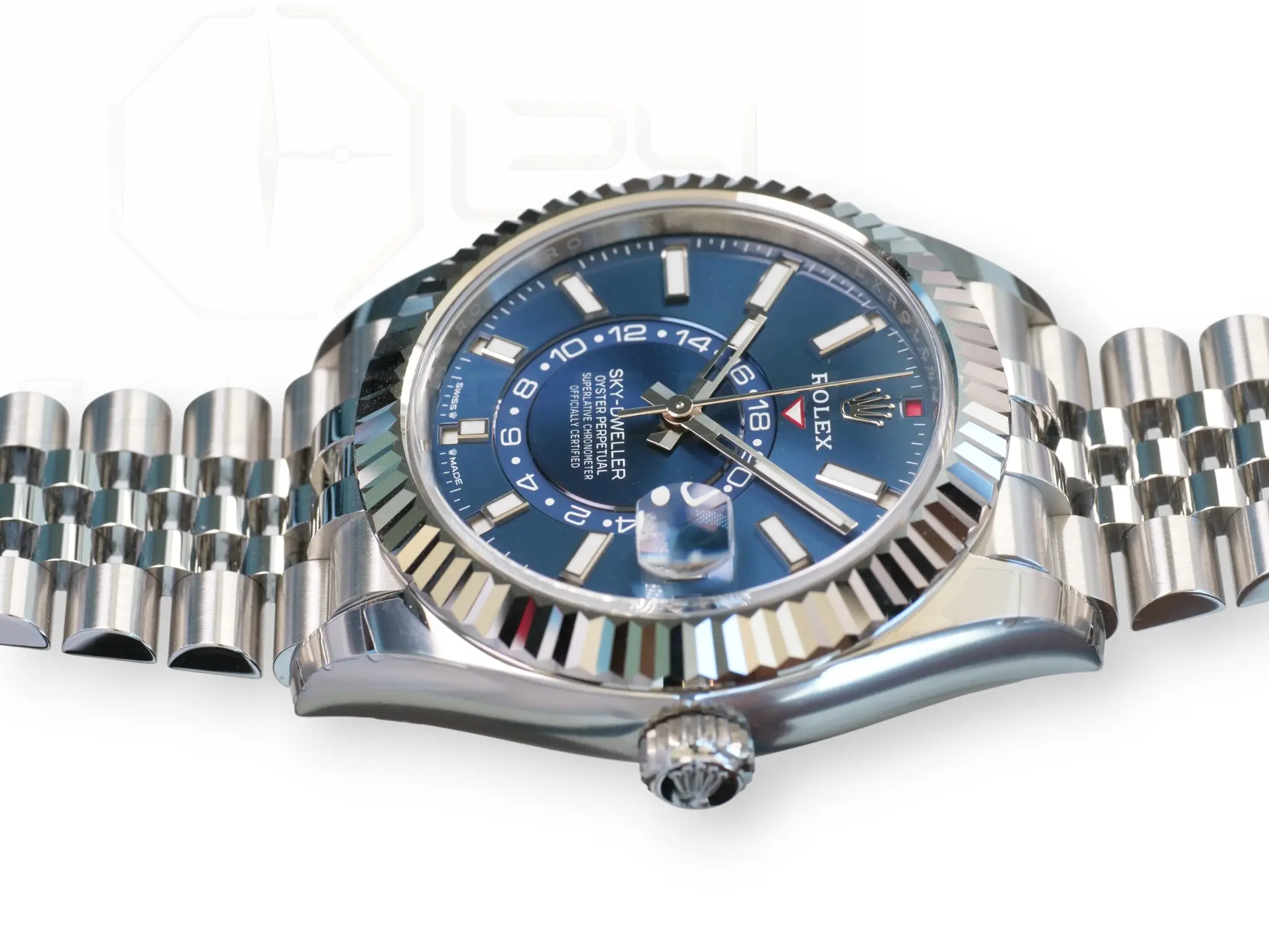 Rolex Sky-dweller Blue Dial 336934 Jubilee Bracelet Band New Unworn 2026 full set with box and papers available at Calibre24 Luxury Watches Perth Australia