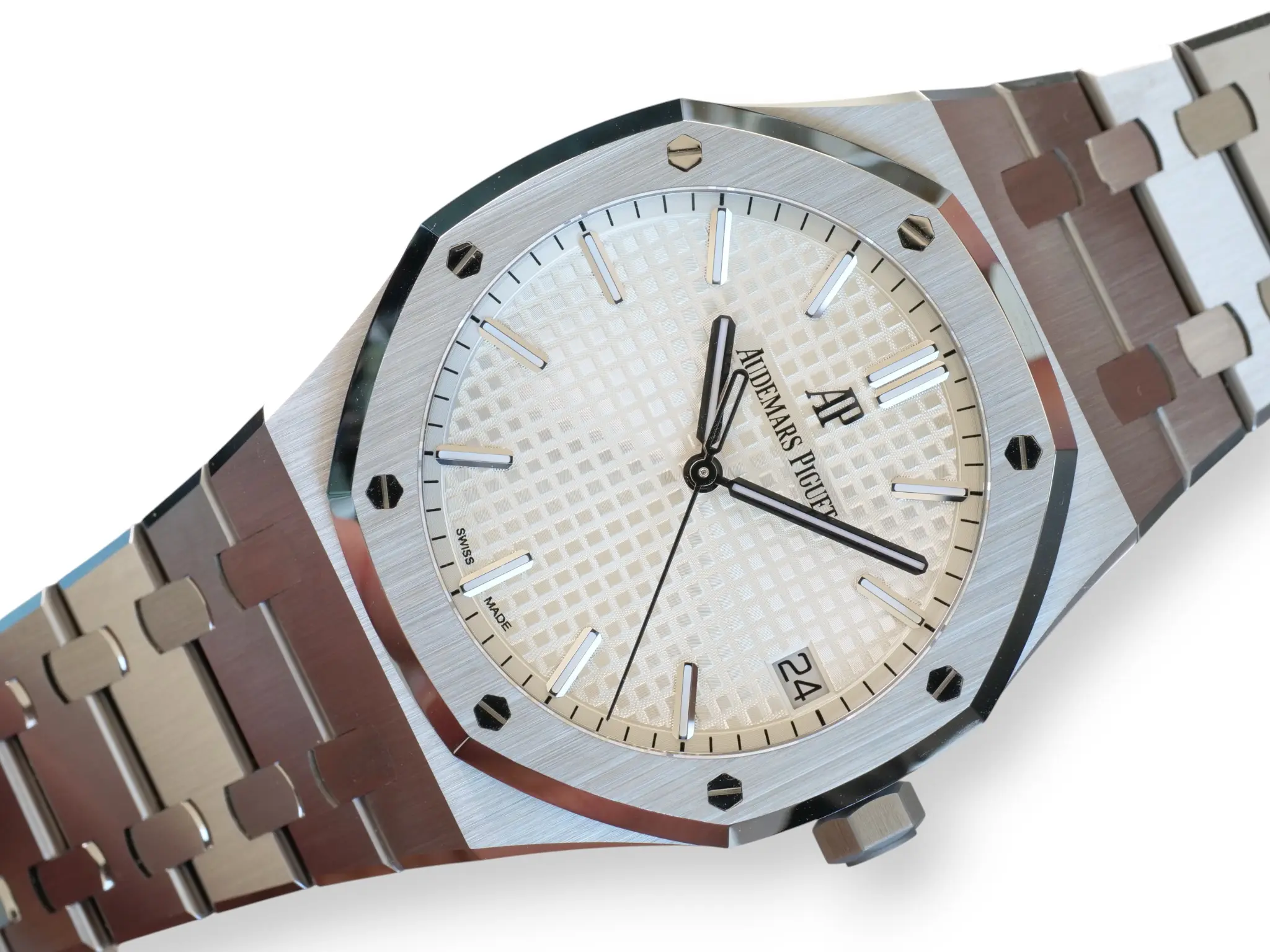 Audemars Piguet Royal Oak 15500ST 2021 factory stickered Brand New full set with box and papers for sale at Calibre24 Luxury Watches Perth Australia