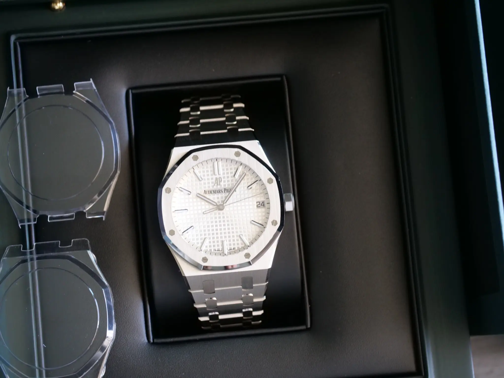 Audemars Piguet Royal Oak 15500ST 2021 factory stickered Brand New full set with box and papers for sale at Calibre24 Luxury Watches Perth Australia