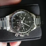 Omega Speedmaster 321 DON Dot Over Ninety ceramic bezel Grand Feu enamel tachymeter scale detail