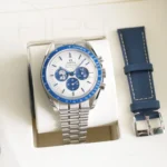 Omega Speedmaster Silver Snoopy Award 50th Anniversary Mint Condition with bracelet 2024 full set with box and papers for sale at Calibre24 Luxury Watches Perth Australia