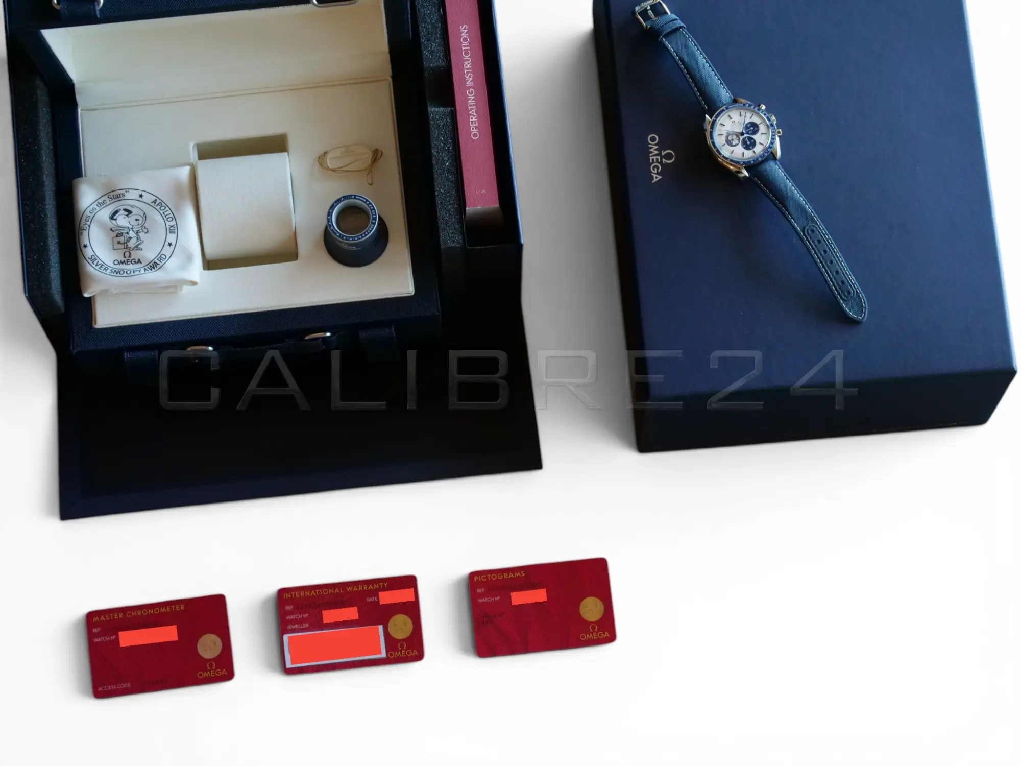 Omega Speedmaster Silver Snoopy Award 50th Anniversary 2025 Brand New full set with box and papers available at Calibre24 Luxury Watches Perth Australia 14