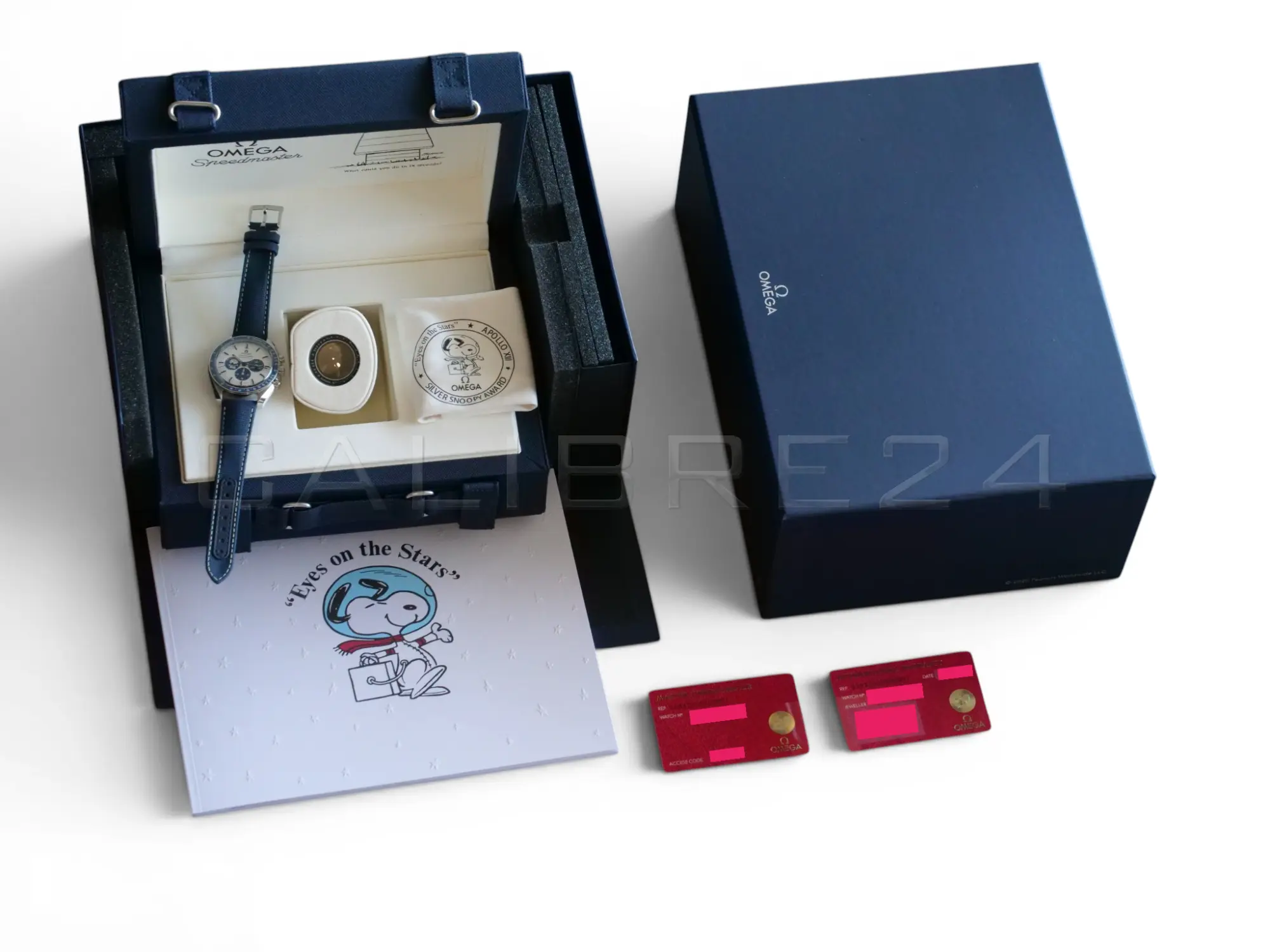 Omega Speedmaster Silver Snoopy Award Anniversary 2026 Brand New full set with box and papers available at Calibre24 Luxury Watches Perth Australia