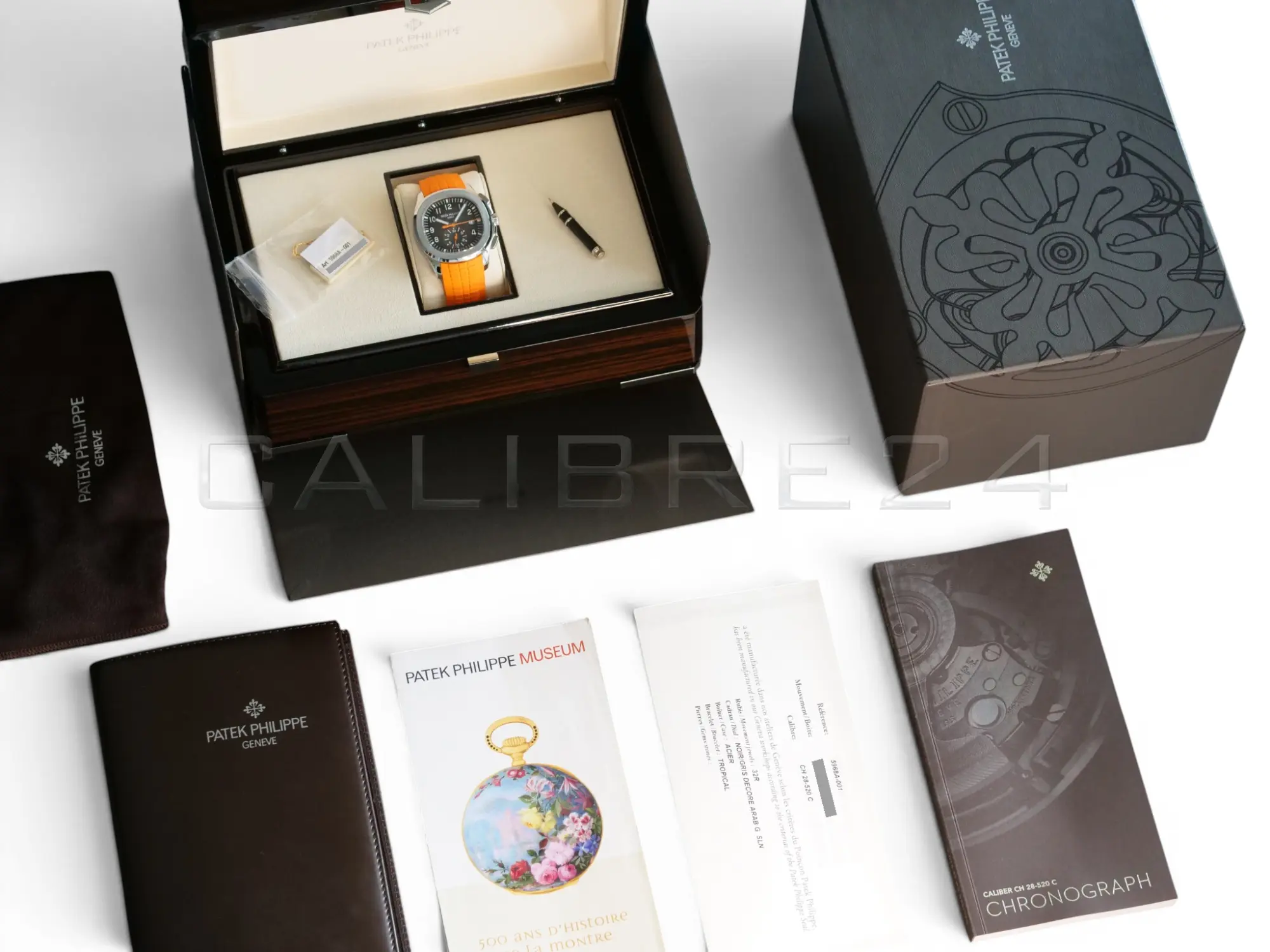 Patek Philippe Aquanaut 5968A‑001 Flyback Chronograph Sunburst Charcoal Gray Dial 2021 Full Box & Papers at calibre24 Australia