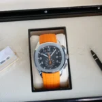 Patek Philippe Aquanaut 5968A‑001 Flyback Chronograph Sunburst Charcoal Gray Dial 2021 Full Box & Papers at calibre24 Australia