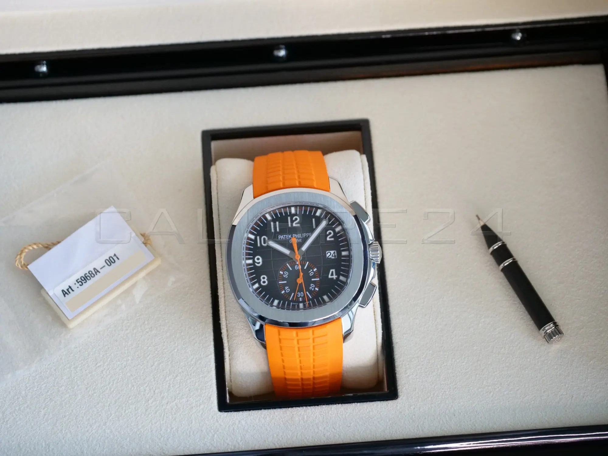 Patek Philippe Aquanaut 5968A‑001 Flyback Chronograph Sunburst Charcoal Gray Dial 2021 Full Box & Papers at calibre24 Australia