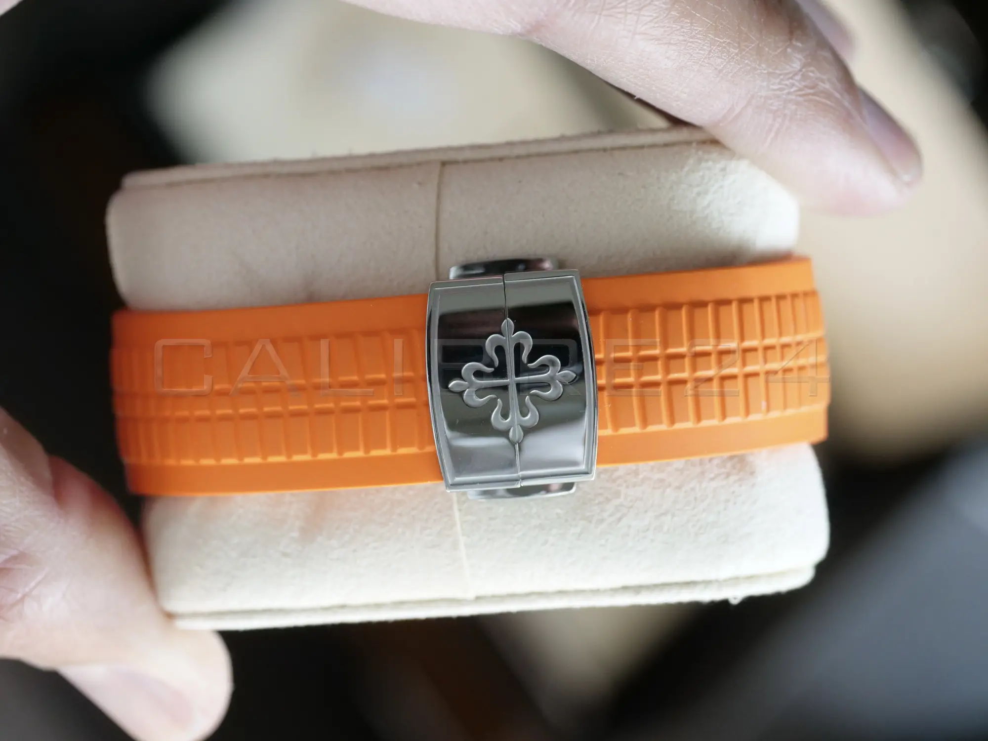 Patek Philippe Aquanaut 5968A‑001 Flyback Chronograph Sunburst Charcoal Gray Dial 2021 Full Box & Papers at calibre24 Australia