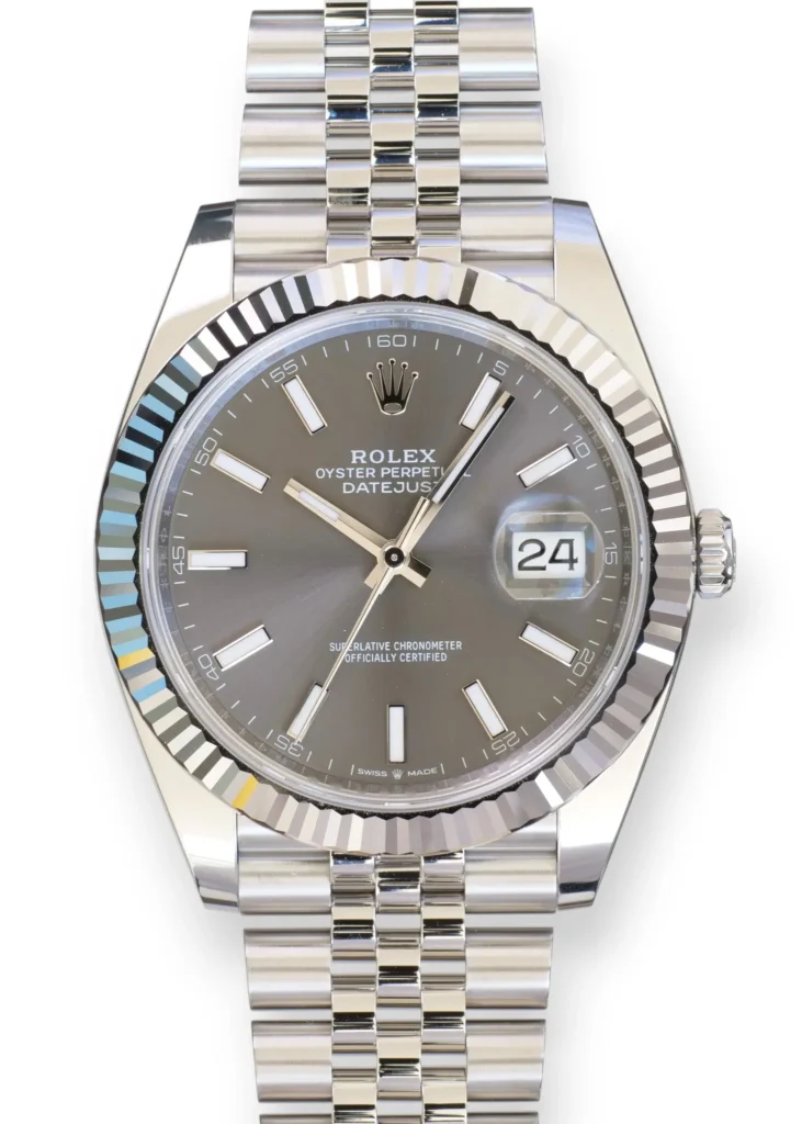 Rolex Datejust 41 Slate Dial Rolex DateJust 41 126334 Fluted Bezel Slate Dial Jubilee Bracelet Brand New 2025 full set with box and papers for sale at Calibre24 Luxury Watches Perth Australia