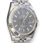 Rolex DateJust 41 126334 Fluted Bezel Slate Dial Jubilee Bracelet Brand New 2025 full set with box and papers for sale at Calibre24 Luxury Watches Perth Australia