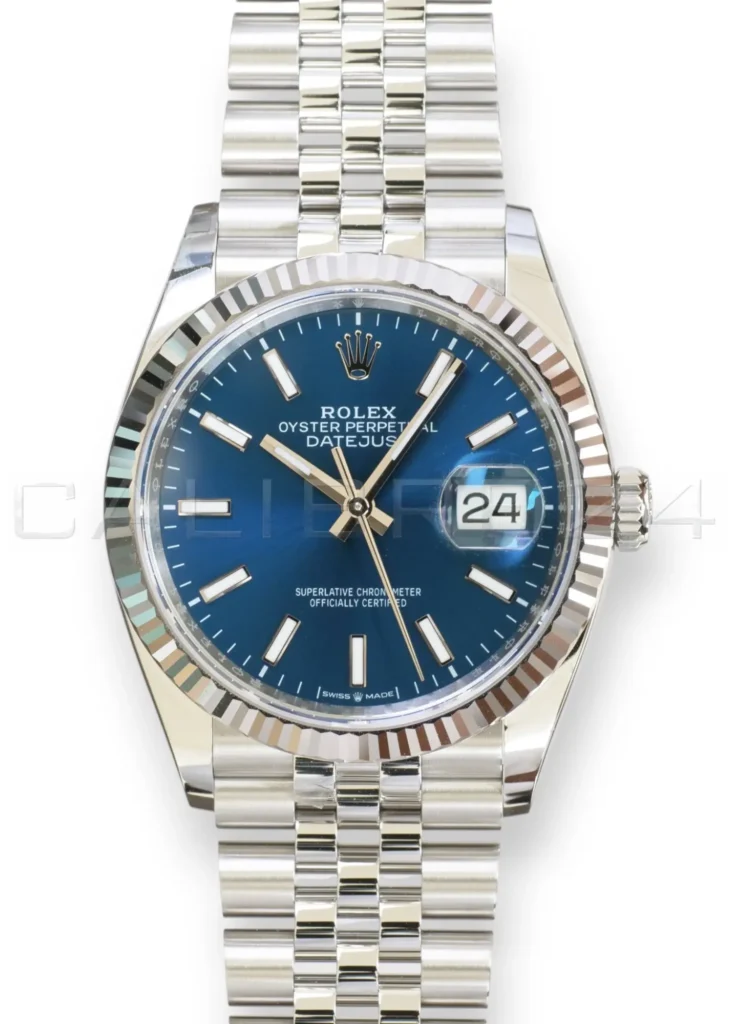Rolex Datejust 36 Bright Blue126234 Blue Dial Fluted Bezel Jubilee bracelet 2026 Brand New Unworn full set with box and papers available at Calibre24 Luxury Watches Perth Australia