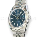 Rolex Datejust 36 126234 blue sunray dial white gold fluted bezel Jubilee bracelet brand new 2026 — full front view