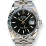Rolex Datejust 36 Bright Black Dial, Rolex Datejust 36 Black Dial fluted bezel Jubilee Bracelet Brand New 2026 full set with box and papers available at Calibre24 Luxury Watches Perth Australia