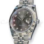 Rolex Datejust 41 126334-0021 slate diamond dial white gold fluted bezel Jubilee 2026 brand new front