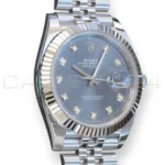 Rolex Datejust 41 126334-0021 slate diamond dial white gold fluted bezel Jubilee 2026 brand new front