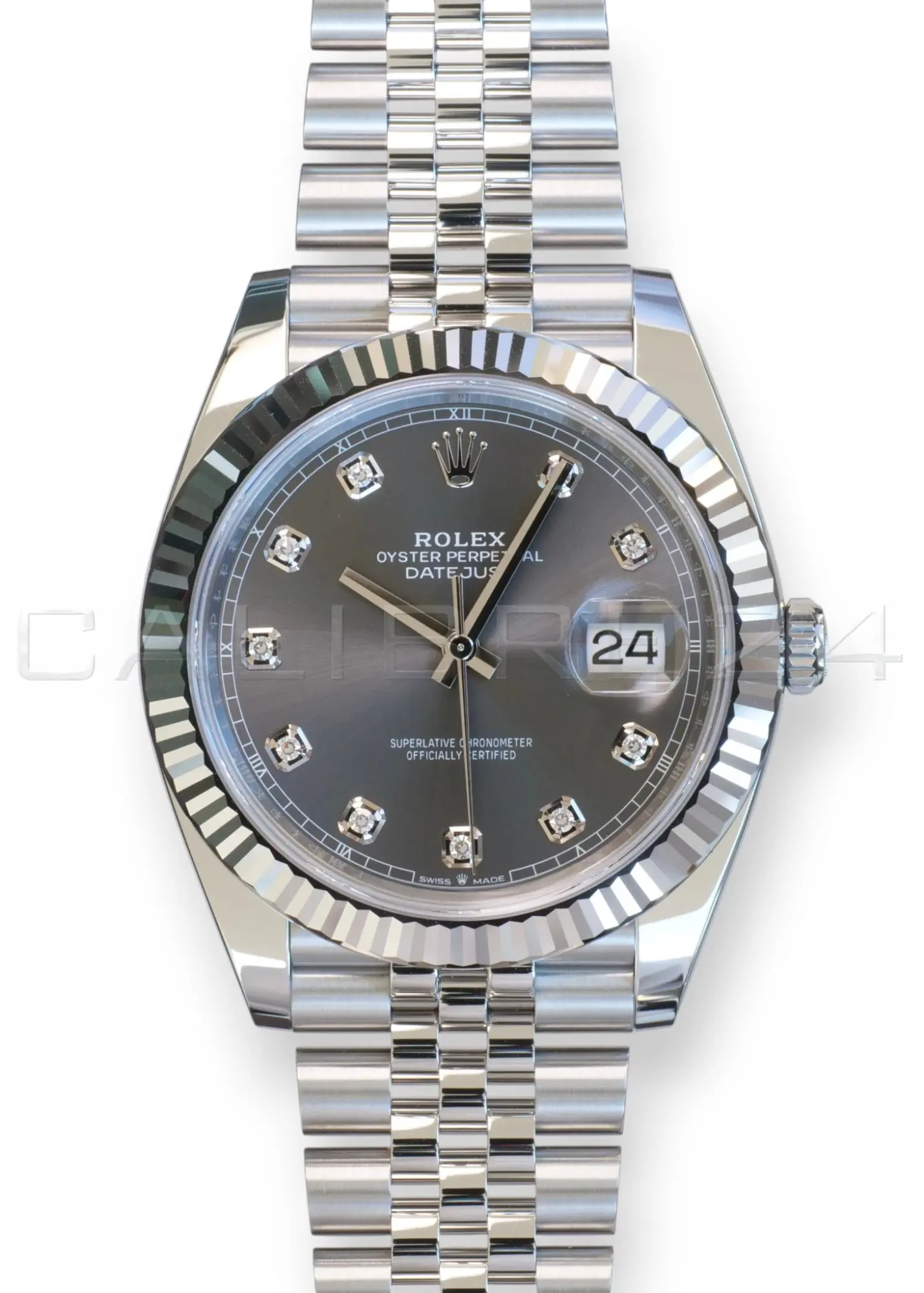 ROLEX DATEJUST 41 SLATE DIAMOND-SET DIAL 126334 White Rolesor