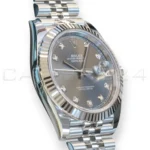 Rolex Datejust 41 126334-0021 slate diamond dial white gold fluted bezel Jubilee 2026 brand new front