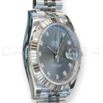 Rolex Datejust 41 126334-0021 slate diamond dial white gold fluted bezel Jubilee 2026 brand new front