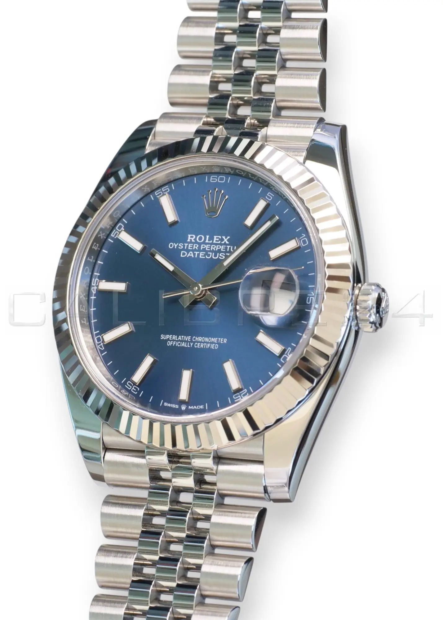 Rolex Datejust 41 Blue Dial 126334 Fluted Bezel Jubilee Bracelet Mint like New 2025 full set with box and papers available at Calibre24 Luxury Watches Perth Australia