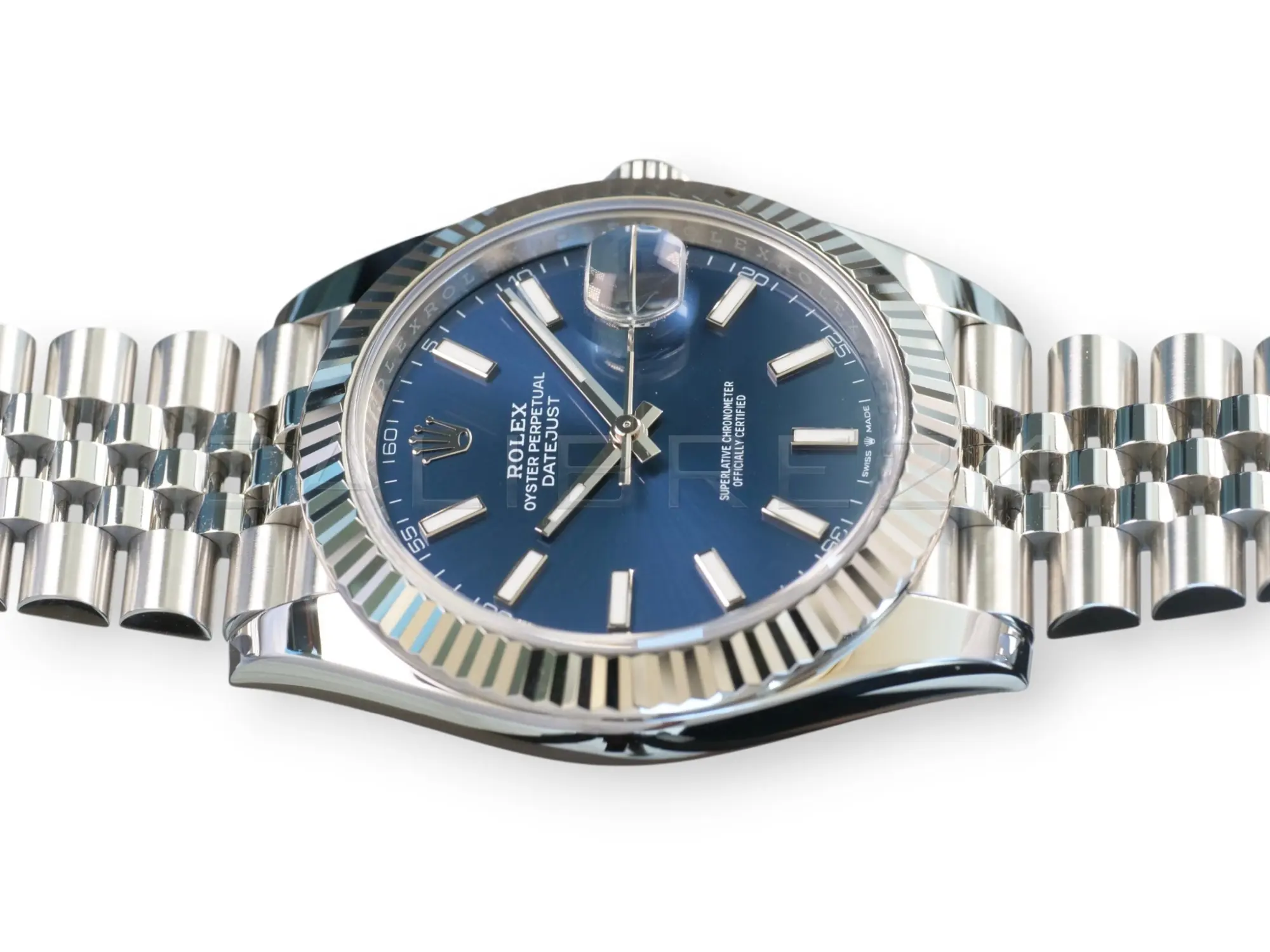 Rolex Datejust 41 Blue Dial 126334 Fluted Bezel Jubilee Bracelet Mint like New 2025 full set with box and papers available at Calibre24 Luxury Watches Perth Australia