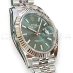 Rolex Datejust 41 126334 Mint Green Fluted Bezel Jubilee Bracelet Brand New 2026 full set with box and papers available at Calibre24 Luxury Watches Perth Australia