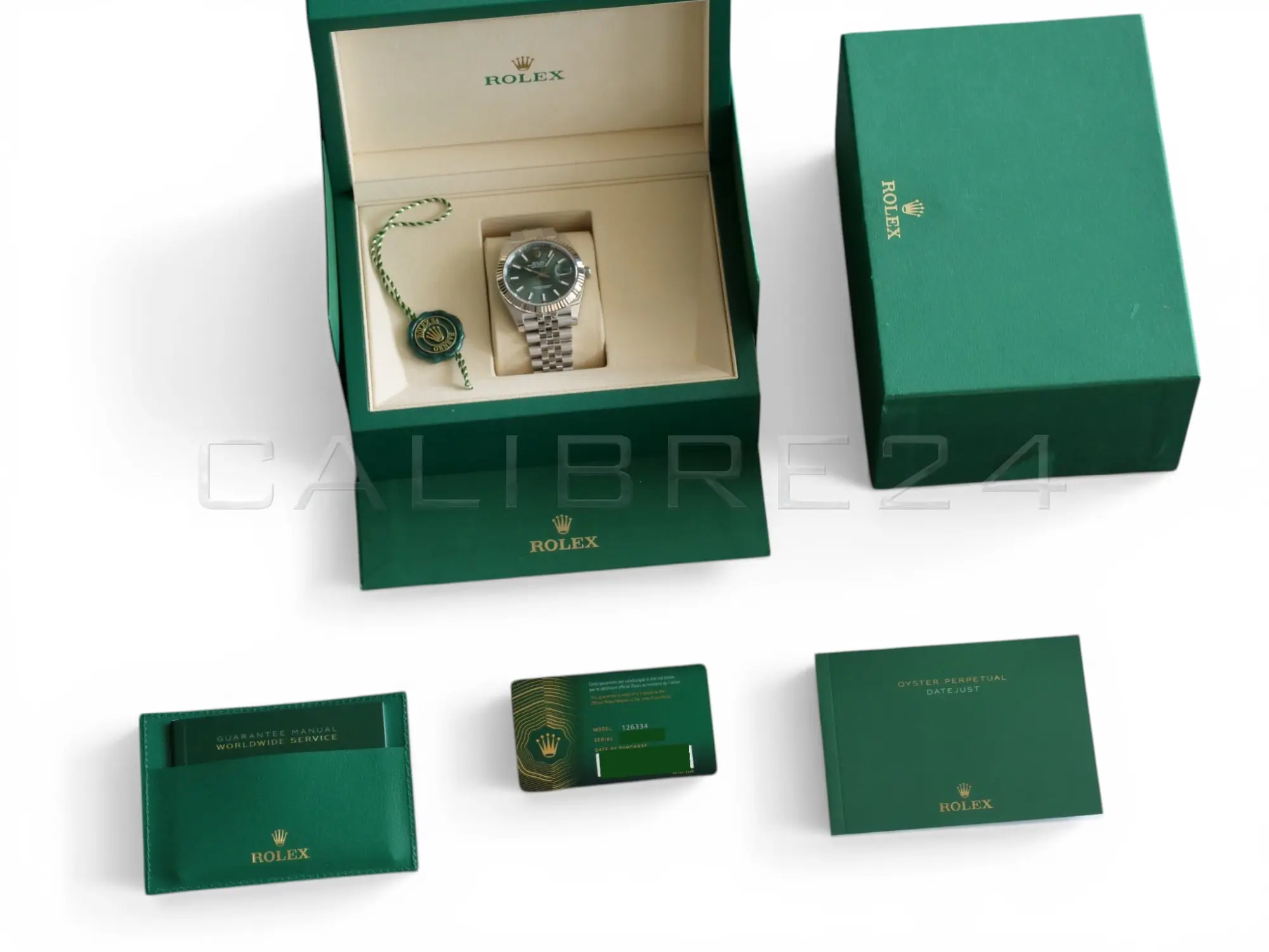 Rolex Datejust 41 126334 Mint Green Fluted Bezel Jubilee Bracelet Brand New 2026 full set with box and papers available at Calibre24 Luxury Watches Perth Australia