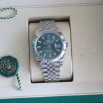 Rolex Datejust 41 126334 Mint Green Fluted Bezel Jubilee Bracelet Brand New 2026 full set with box and papers available at Calibre24 Luxury Watches Perth Australia