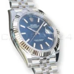 Rolex Datejust 41 blue dial 126334-0002 bright blue sunray dial white gold fluted bezel Jubilee 2026 brand new front