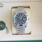 Rolex Datejust 41 126334 18k white gold fluted bezel light reflection facets White Rolesor profile