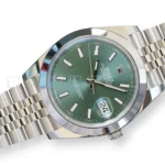 Rolex Datejust 41 Mint Green 126300 Dmooth Bezel Jubilee Bracelet 2026 Brand New Unworn 2025 full set with box and papers available at Calibre24 Luxury Watches Perth Australia